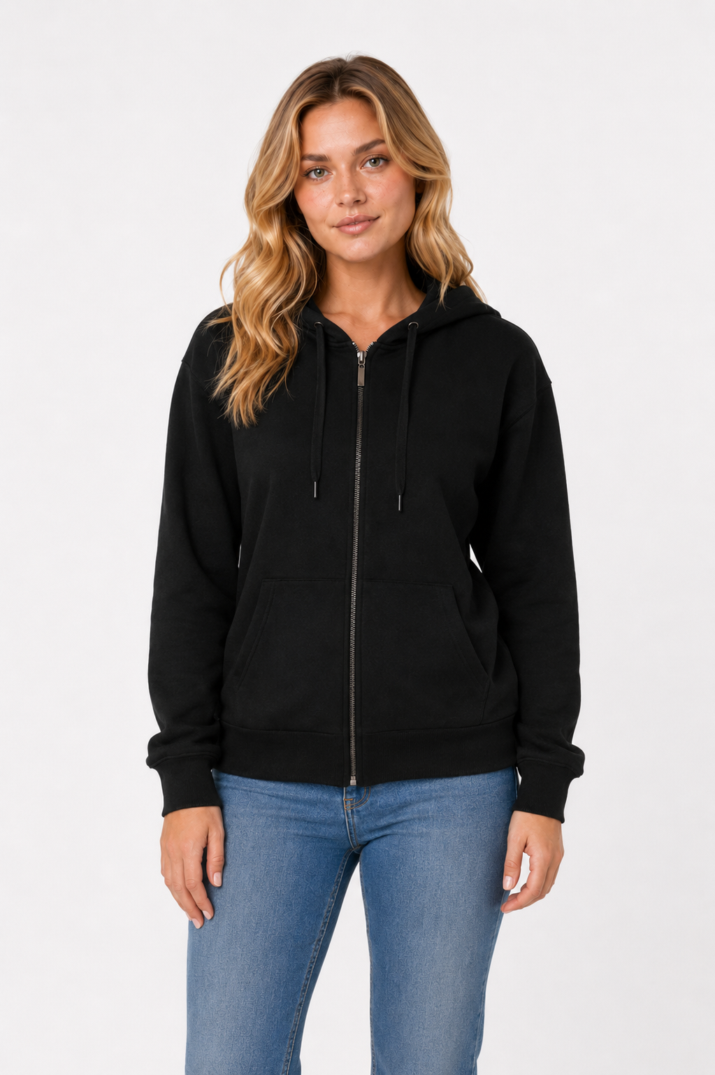 Günlük Kullanıma Uygun Kadın Siyah Kapüşonlu Sweatshirt